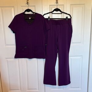Koi Basics Women's Purple Scrub Set